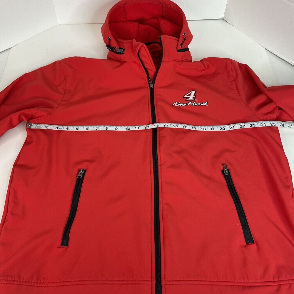 Kevin Harvick #4 Stewart-Haas Racing Soft-Shell Hooded Red Jacket 2x - Picture 6 of 8